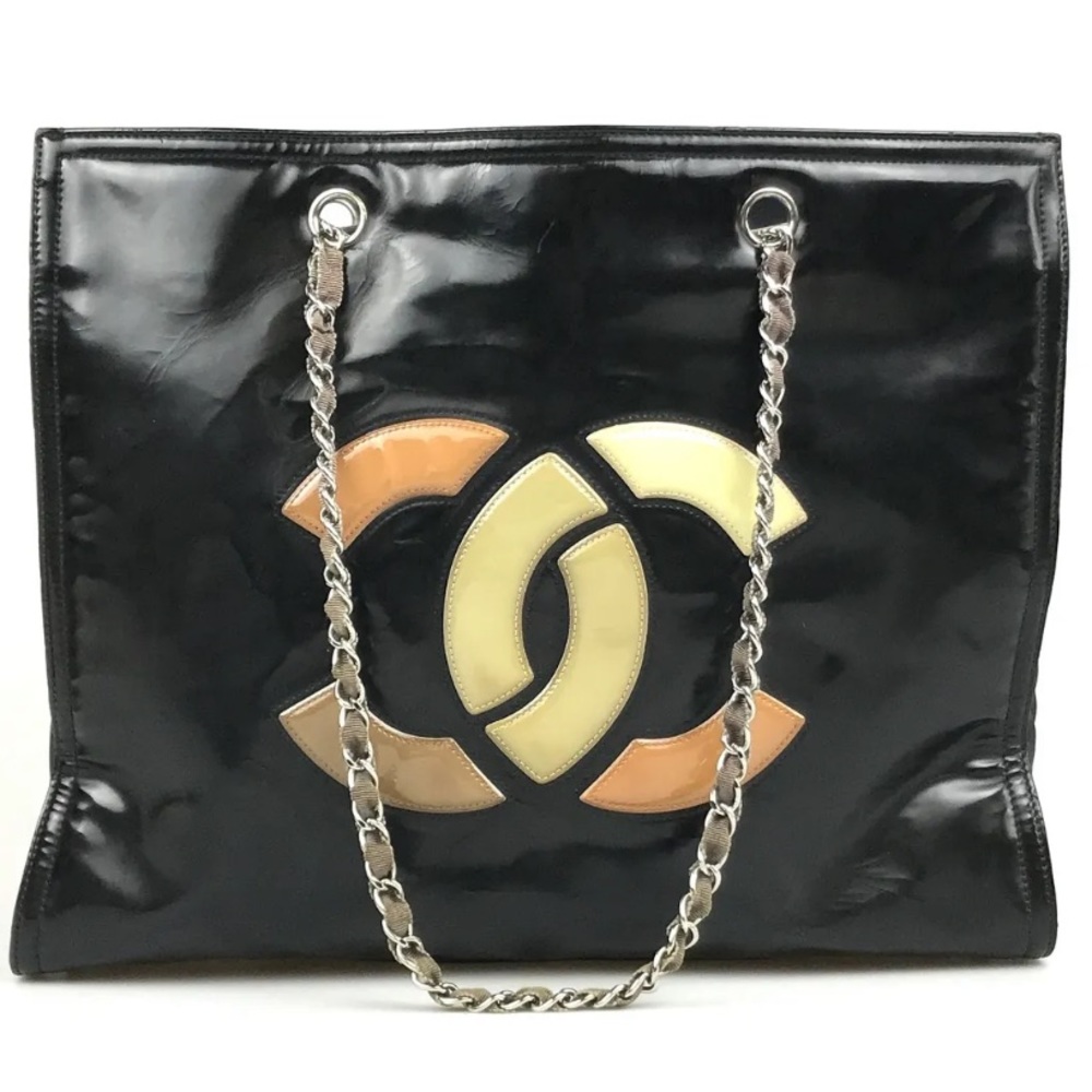 CHANEL Handbag tote matelasse Patent Enamel
